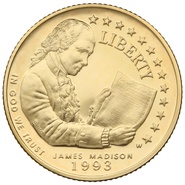 1993 Proof James Madison - American Gold Commemorative $5
