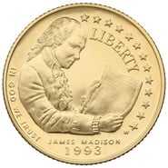 1993 Proof James Madison - American Gold Commemorative $5