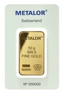 50g Gold Bar Metalor