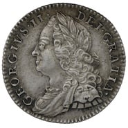 1758 Silver Sixpence Coin George II Milled 