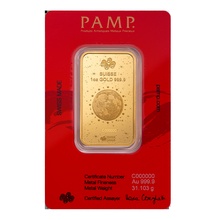 1oz Gold Bar 2025 Year of the Snake PAMP