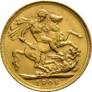 1908 Gold Sovereign - King Edward VII - M