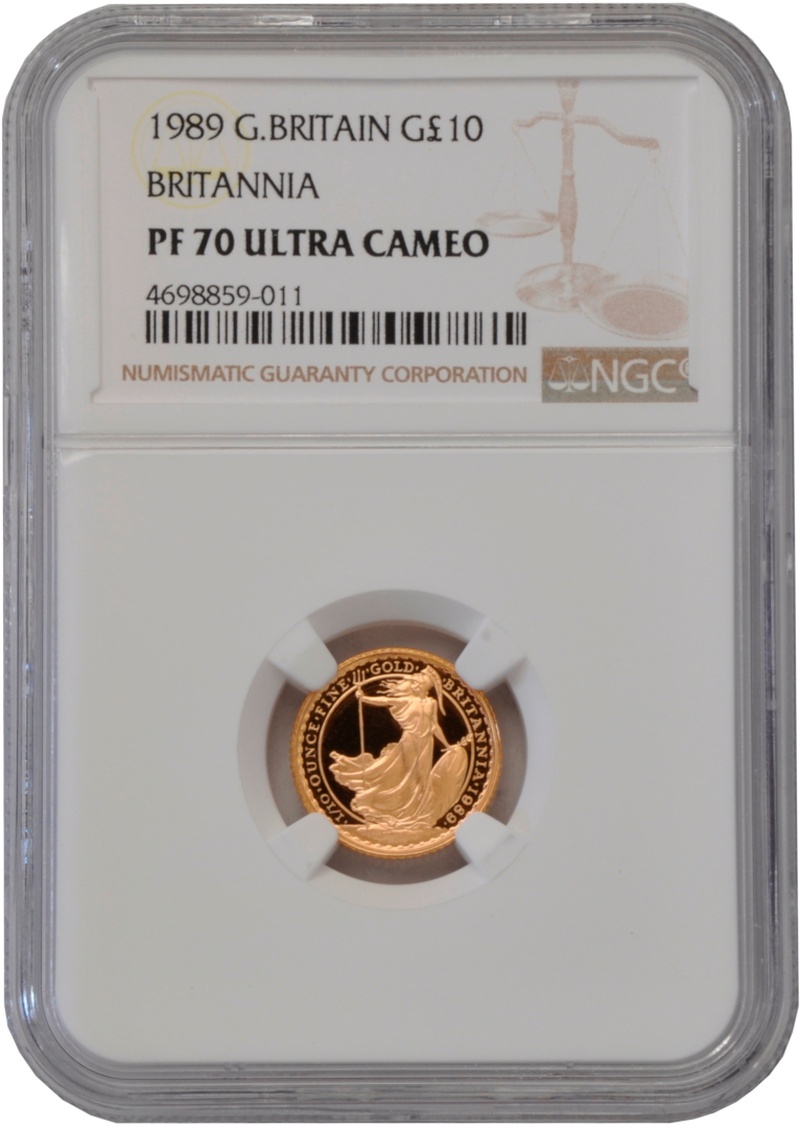 1989 Proof 1/10oz Gold Britannia Coin NGC PF70