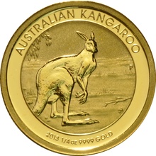 2013 1/4oz Australian Kangaroo Gold Nugget Coin