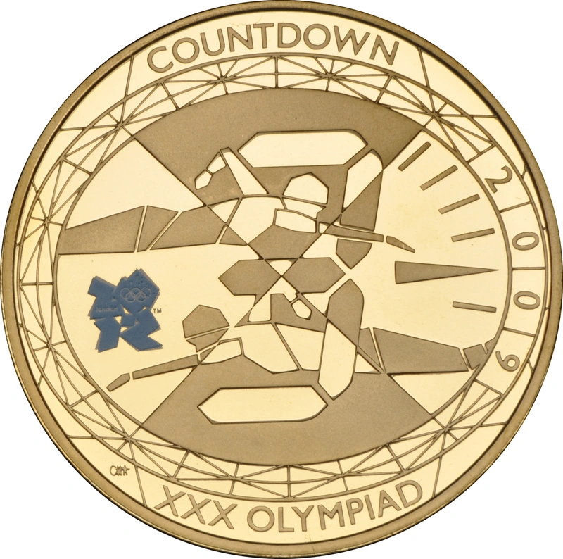 2009 Proof Gold £5 Crown Coin Countdown to London 2012 Swimming