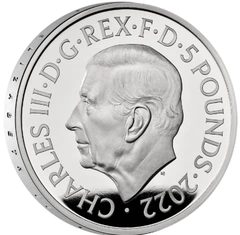 2022 Proof Piedfort Silver Crown £5 Coin Her Majesty Queen Elizabeth II Boxed