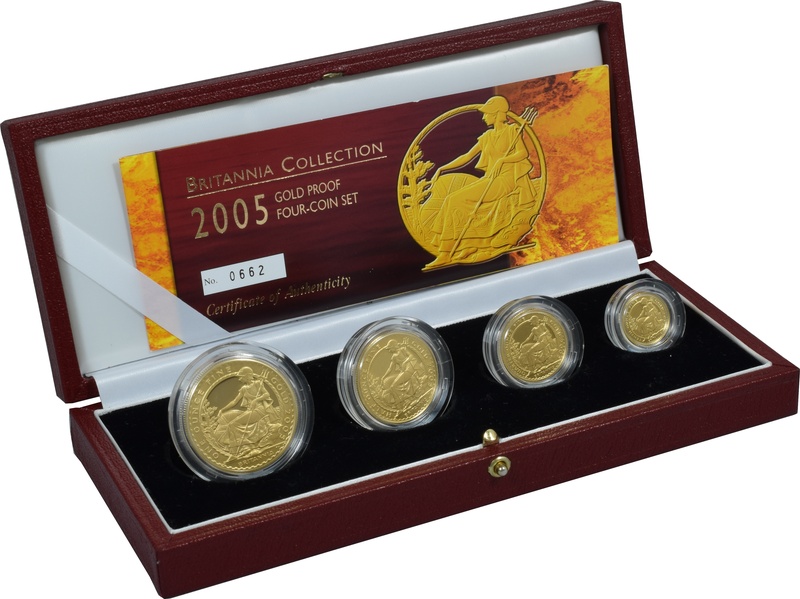 2005 Proof Gold Britannia 4 Coin Set Boxed
