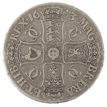 1673 Silver Crown Coin Charles II Nice Fine