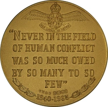 1965 Battle of Britain 25th Anniversary Gold Medal TKS 1.5" Boxed