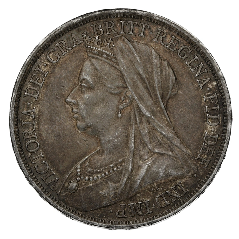 1893 Silver Crown Coin Queen Victoria Jubilee Head LVI