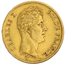 French 40 Francs Gold Coin Charles X 1824-1830