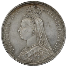 1887 Silver Crown Coin Queen Victoria Extremely Fine