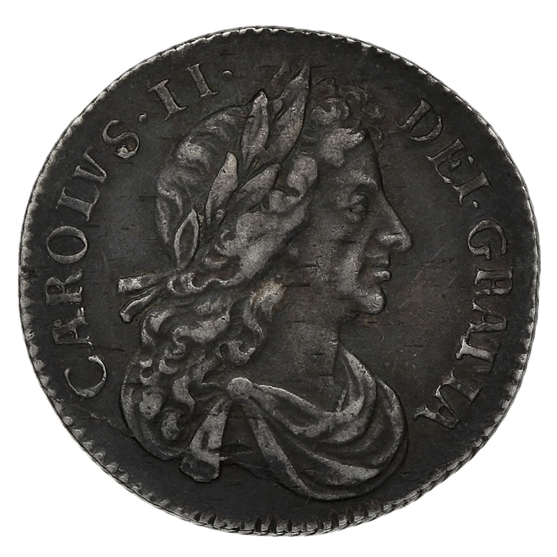 1683 Charles II Silver Sixpence