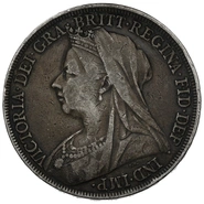 1898 Silver Crown Coin Queen Victoria