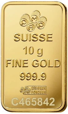 10g Gold Bar PAMP Lady Fortuna Minted