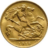 1915 Gold Half Sovereign George V