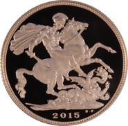 2015 Proof Gold Sovereign Coin Elizabeth II Fifth Head