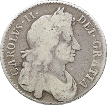 1679 Silver Half Crown Coin Charles II Fine