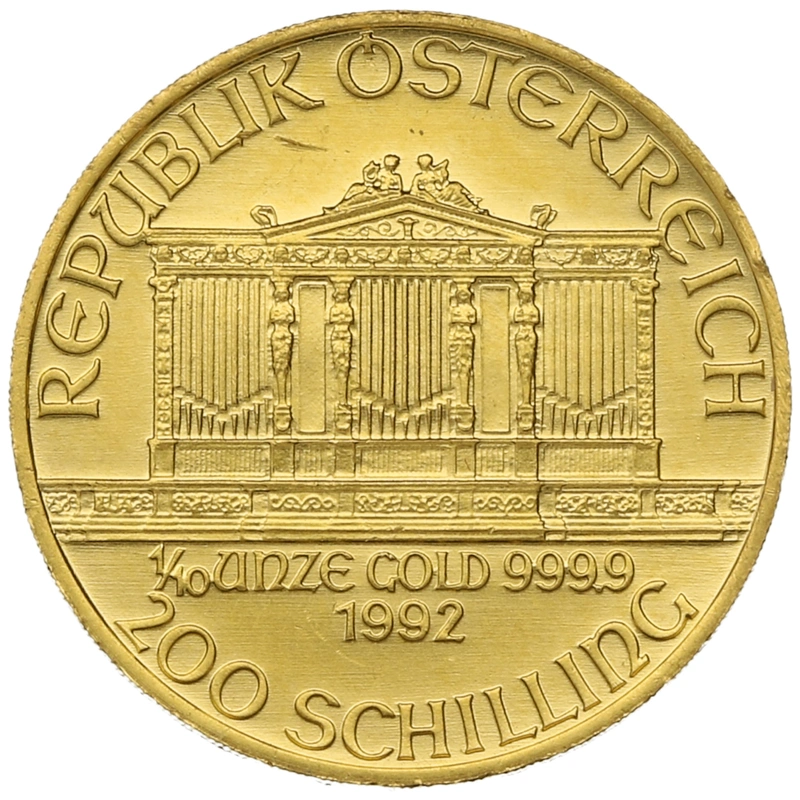 1992 1/10oz Austrian Gold Philharmonic Coin