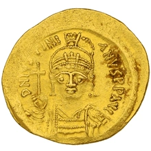 518-527 Gold Solidus Coin Justin I