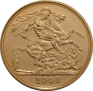 2008 Gold Sovereign Coin Elizabeth II Fourth Head