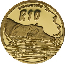 2005 1/10oz Natura Hippopotamus Gold Coin