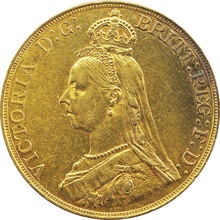 1887 Jubilee Head £5 Gold coin Very Fine