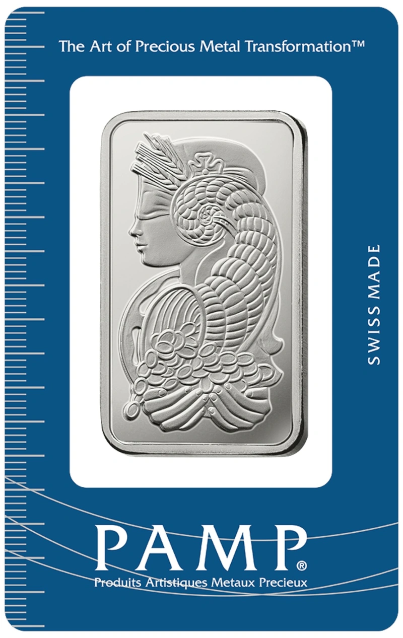 1oz Silver Bar PAMP Lady Fortuna Minted