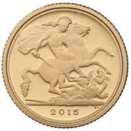 2015 Proof Gold Quarter Sovereign