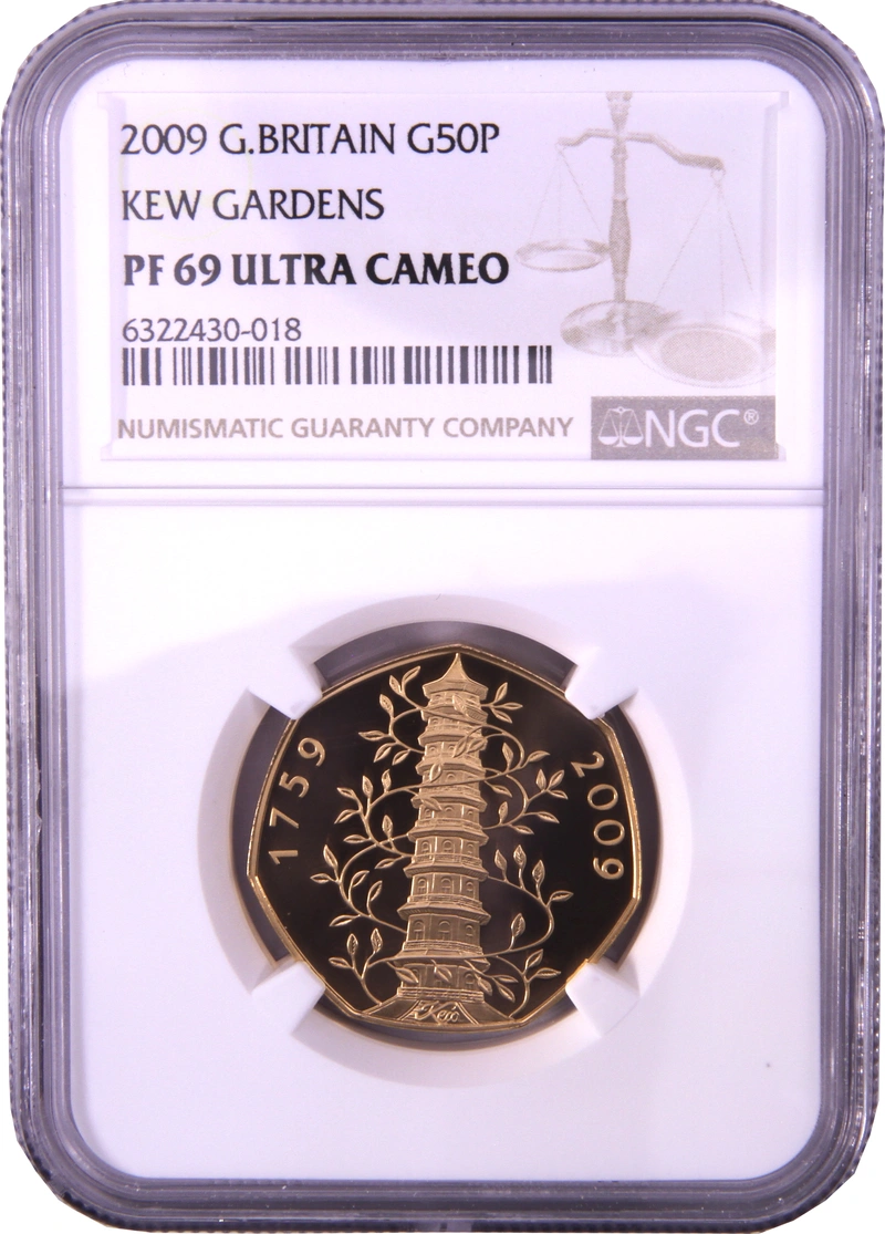 2009 Proof 50p Gold Coin Kew Gardens NGC PF69