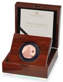 2023 Proof 50p Gold Coin 25th Anniversary of Harry Potter Dumbledore Boxed