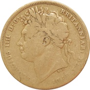 1821 Gold Sovereign Coin George IV Laureate Head