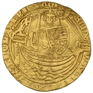 1361-1369 Gold Half Noble Coin Edward III Calais Mint