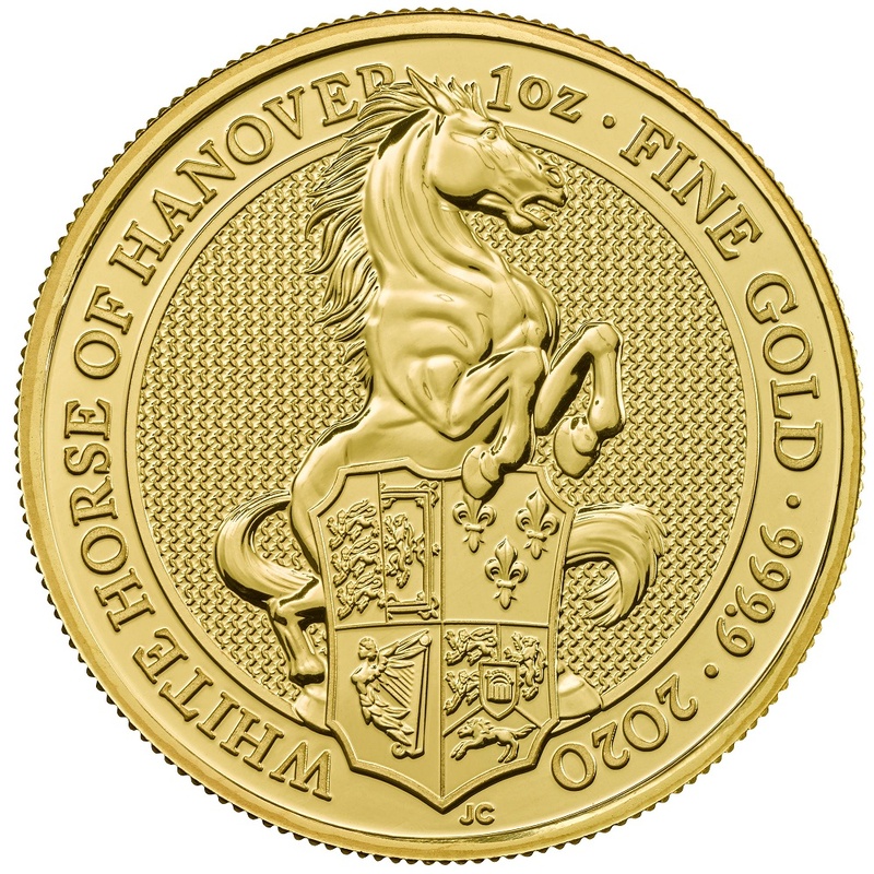 2020 1oz White Horse of Hanover Gold Coin Queen's Beasts