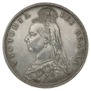 1887 Silver Half Crown Coin Queen Victoria