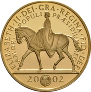 2002 Proof Gold £5 Coin Quintuple Sovereign Golden Jubilee
