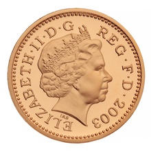 2003 Proof Gold £1 Pound Coin Millennium Bridge Pattern