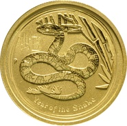 2013 Quarter Ounce Year of the Snake Gold Coin