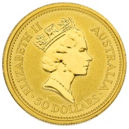 1991 1/2oz Australian Kangaroo Gold Nugget Coin