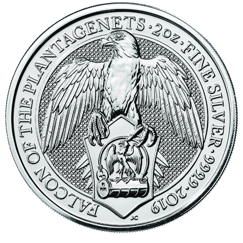 2019 2oz Silver Coin, Falcon of the Plantagenets - Queen's Beast