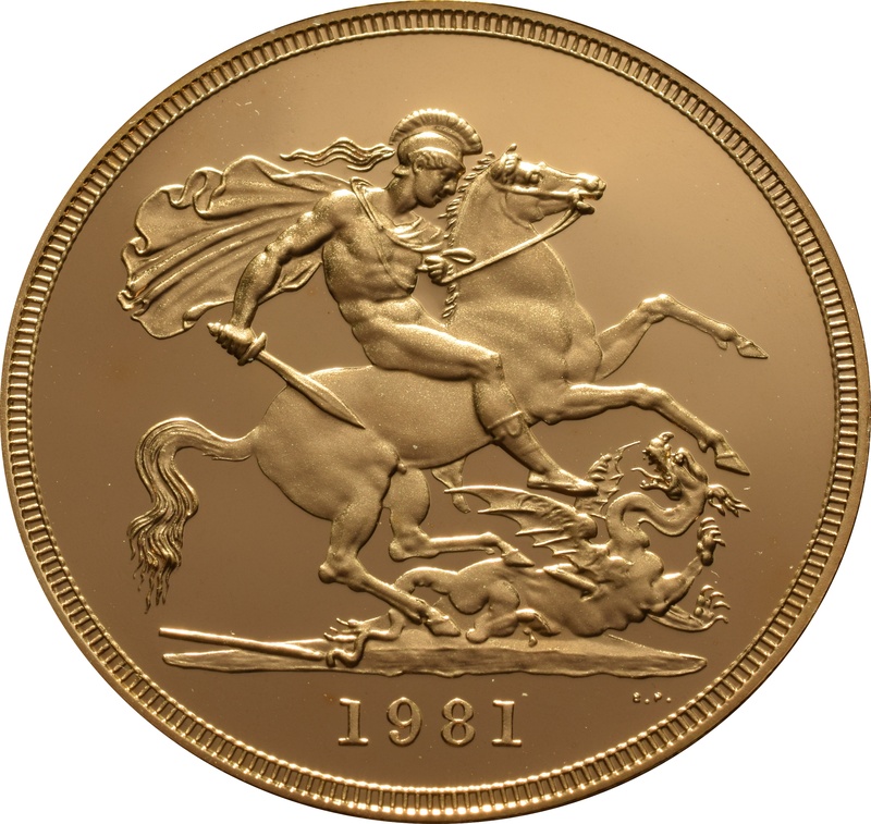 1981 Proof Gold £5 Coin Quintuple Sovereign