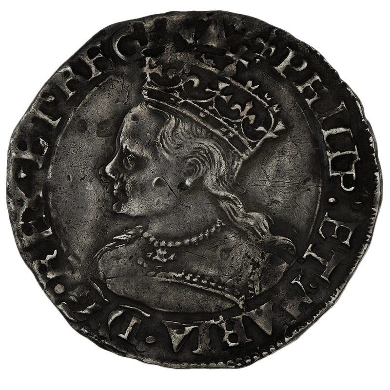 1554 Silver Groat Fourpence Coin Philip & Mary Groat
