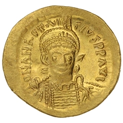 491-518 Gold Solidus Coin Anastasius I