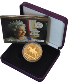 2002 Proof Gold Crown £5 Coin Golden Jubilee Boxed