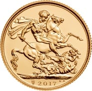 2017 Gold Sovereign Coin Elizabeth II Fifth Head