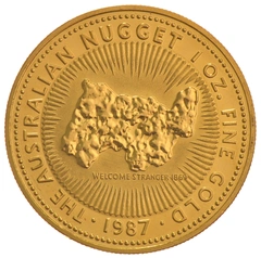 1987 Australian Kangaroo Gold Nugget Coin 1oz