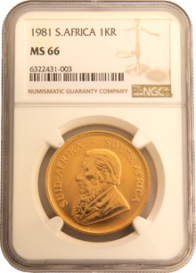 1981 Krugerrand Gold Coin 1oz NGC MS66