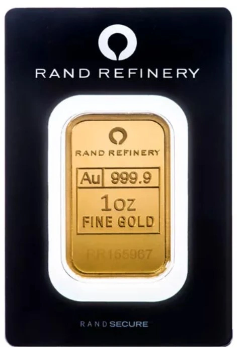 1oz Gold Bar Rand Refinery Minted