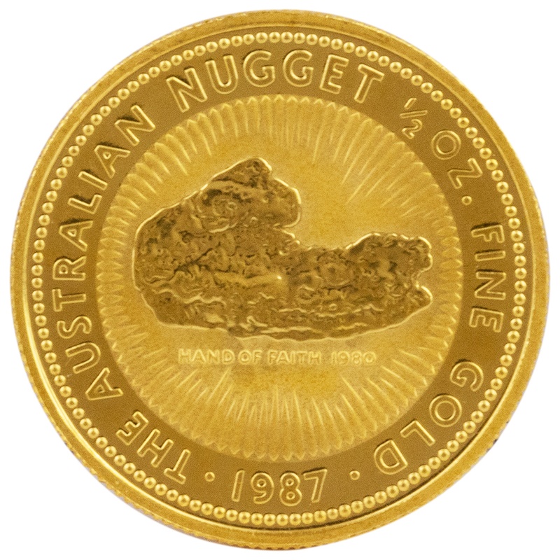1987 1/2oz Australian Kangaroo Gold Nugget Coin