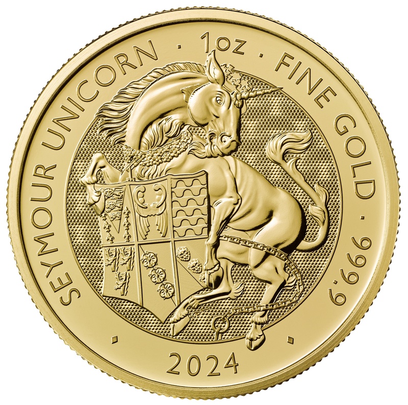 2024 Seymour Unicorn Gold Coin Tudor Beasts 1oz